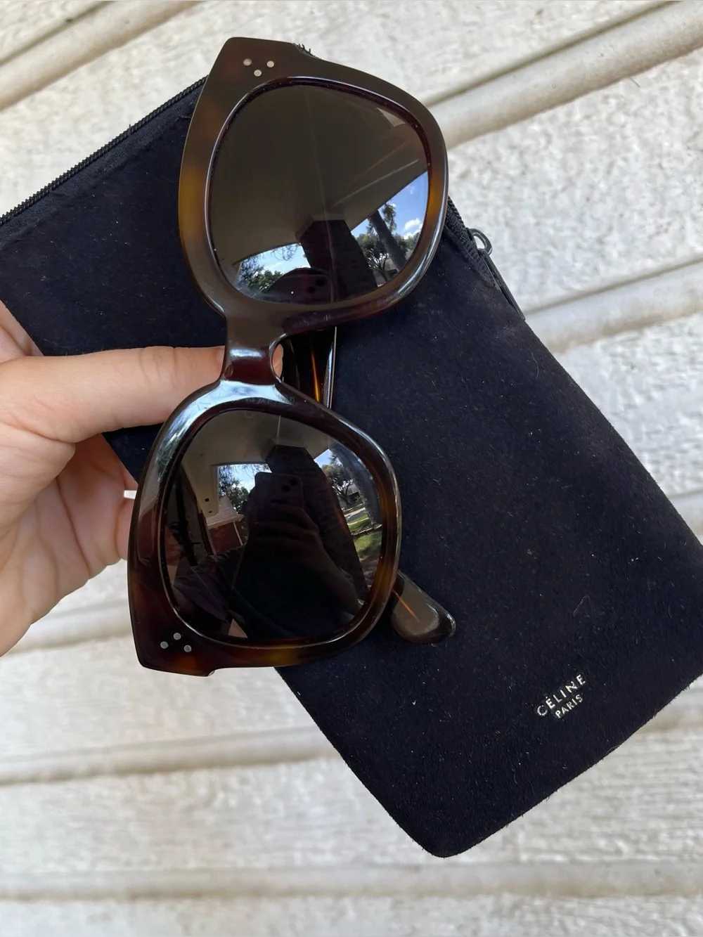 CELINE Oversized Audrey Tortoiseshell Havana Sunglasses Brown Lenses CL41805